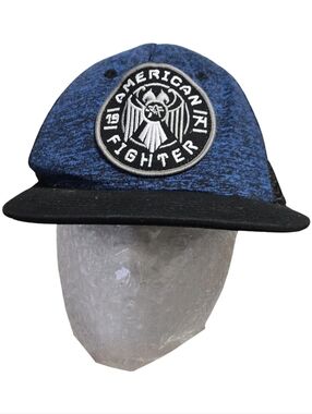 American Fighter Blue and Black Patch Flat-Brim Hat